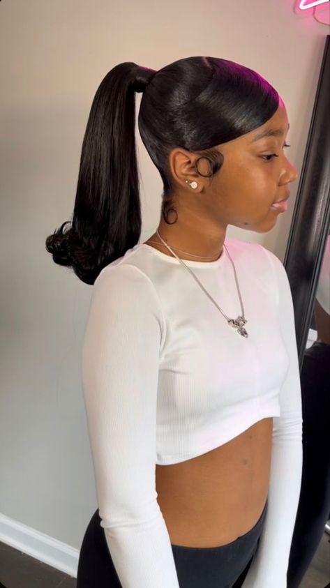 Barbie Ponytail, Slick Ponytail, Barbie Hairstyle, Weave Ponytail Hairstyles, Sleek Ponytail Hairstyles, Birthday Hairstyles, Black Ponytail Hairstyles, Quick Natural Hair Styles, Quick Weave Hairstyles