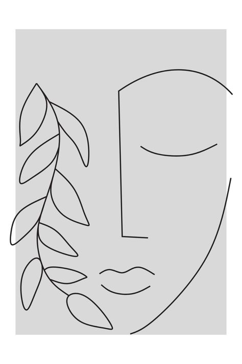 Minimalist Line Art Face, Line Face Drawing, Line Faces, Line Art Faces, Abstract Woman Face, Face Art Drawing, Face Line Art, Face Outline, Face Line Drawing