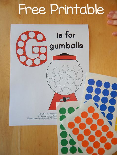 Get this G is for Gumball alphabet printable for free! Letter G Week Preschool, G Is For Gumball Craft, G Crafts For Preschool, G Is For Craft, Letter G Crafts For Toddlers, G Is For, G Is For Gumball, Letter G Worksheets For Preschool, Gumball Craft