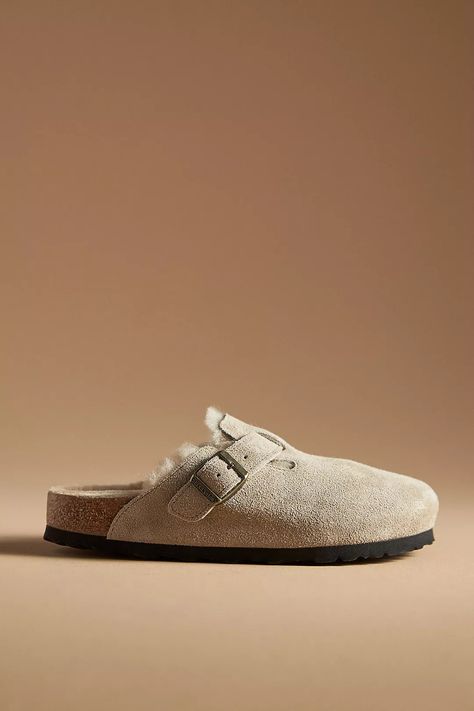 Birkenstock Boston Shearling Clogs | Anthropologie Shearling Clogs, Boston Shearling, Birkenstock Boston Shearling, Clog Outfit, Limited Edition Bag, Fashion Forecasting, Birkenstock Boston, Bhldn Weddings, Comfy Cozy