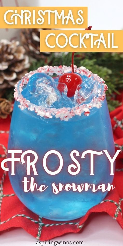 Frosty the Snowman Cocktail | Winter Cocktails | Blue Cocktails | Holiday Cocktails | Christmas Cocktails | Peppermint Cocktails | Coconut Rum Cocktail | Schnapps Cocktail | Candy Cane Cocktail | #cocktail #recipe #holidays #Christmas #peppermint Snowman Cocktail, Pumpkin Milkshake, Xmas Drinks, Christmas Drinks Alcohol Recipes, Peppermint Schnapps, Christmas Drinks Recipes, Christmas Party Drinks, Malibu Drinks, Smoked Cocktails