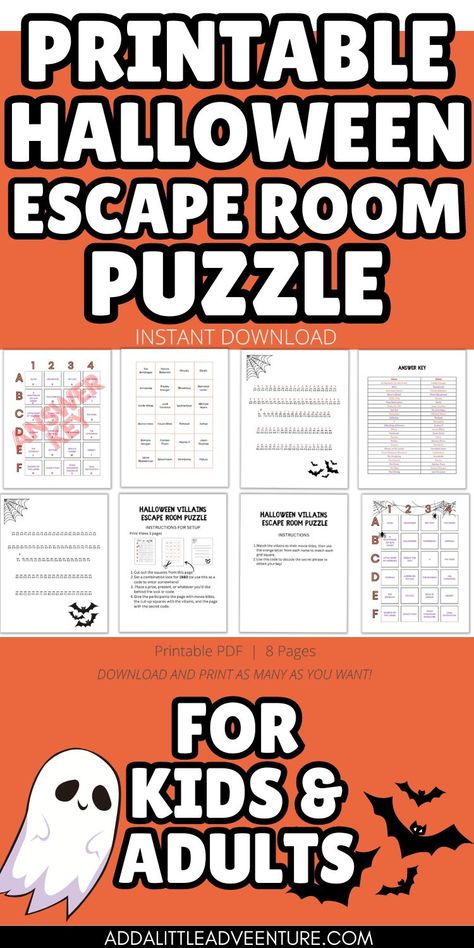 Halloween escape room puzzles featuring villains, designed for both kids and adults, perfect for DIY Halloween parties. Escape Room Halloween Classroom, How To Make An Escape Room At Home, Free Halloween Escape Room For Kids, Halloween Escape Room Classroom, Kids Escape Room Diy, Free Escape Room Printable For Adults, Free Escape Room Printable For Kids, Halloween Games Printable, Halloween Escape Room For Teens