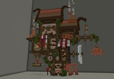 Minecraft,Fantasy,Steampunk,Rustic,Rundown,Futuristic. Minecraft Steampunk Palette, Minecraft Steampunk Interior, Steampunk Color Palette, Steampunk Minecraft Builds, Steampunk Tower, Minecraft Landscaping, Steampunk Cafe, Minecraft Bakery, Island Minecraft