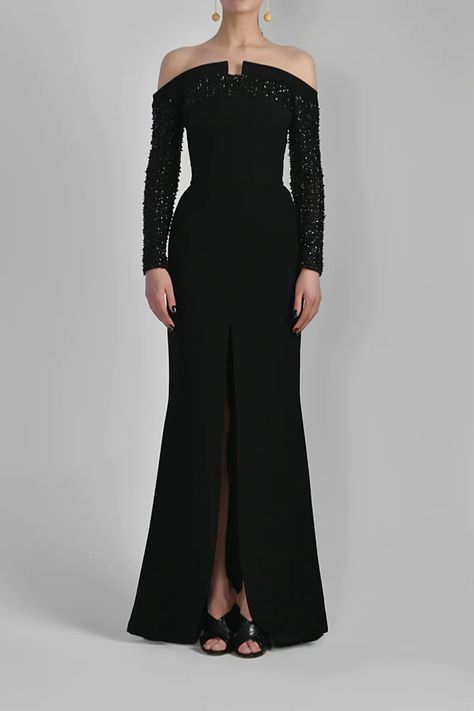 Saiid Kobeisy evening dresses, cocktail dresses, jumpsuits, and suits. Saiid Kobeisy, Black Fr, Dark Dress, Teri Jon, Evening Jumpsuit, Evening Gowns Elegant, Beaded Gown, Black Evening Dresses, Gala Dresses