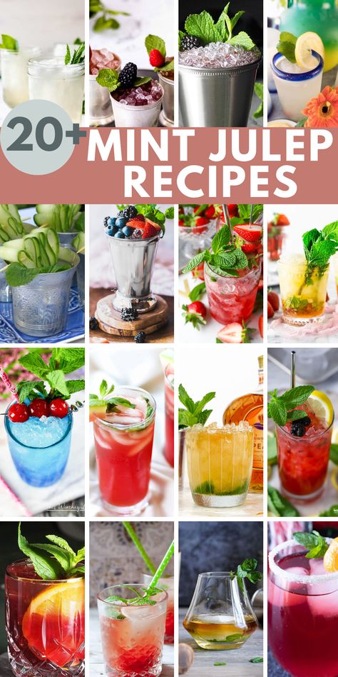 We’ve rounded up the best mint julep recipes to try this weekend for The Kentucky Derby. We’ve included cocktail mint juleps, as well as virgin mint julep recipes to try. There’s no reason that you can’t sip the weekend away with these simple mint julep recipes. Easy Mint Julep Recipe, Mint Julep Punch, Best Mint Julep Recipe, Mint Julep Recipe Kentucky Derby, Torani Syrup Recipes, Derby Party Food, Julep Recipe, Kentucky Derby Party Food, Mint Julep Recipe