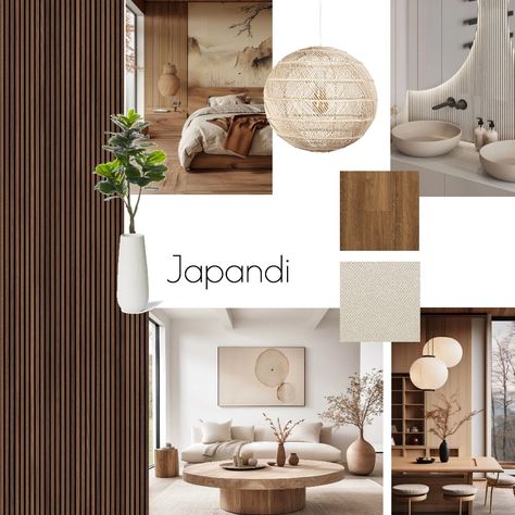 Rattan Decor Interior Design, Home Mood Board Interior Design, Mood Board Japandi, Magnolia Interior Design, Japandi Diy, Architecture Mood Board, Estilo Japandi Decoracion, Japandi Mood Board, Wood Moodboard