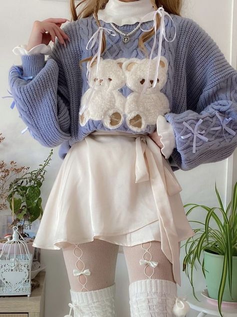 Festival Outfit Ideas 2023, Blue Outfits Aesthetic, Cute Pastel Outfit, Cute Pastel Outfits, Softgirl Outfits, Pastel Outfits, Festival Outfit Ideas, Dollette Coquette, Kawaii Outfit Ideas