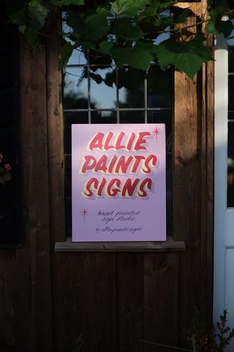 Allie Paints Signs, Hand Painted Business Board for events. Gold Leaf Block. Signs Business, Sign Painter, Nottingham Uk, Business Board, Hand Painted Signs, Business Signs, Nottingham, Painted Signs, Gold Leaf