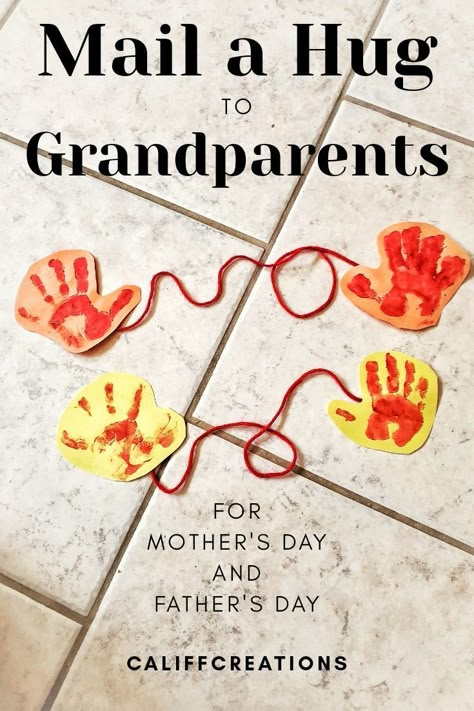 Grandparents Craft, Mail A Hug, Mother's Day Cards Handmade Simple, Craft Mothers Day, Grandparents Day Activities, Best Gifts For Grandparents, Kids Craft Gifts, Grandparents Day Crafts, Easy Mother's Day Crafts