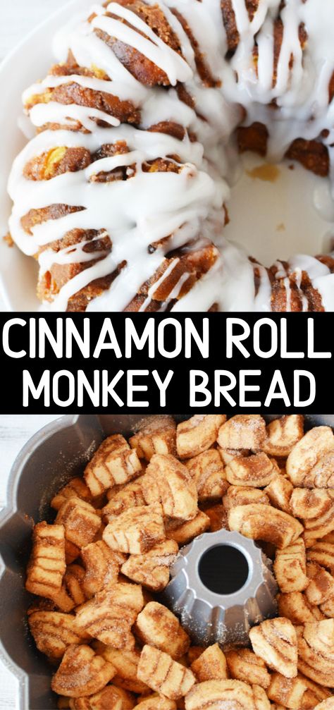 Vegan Monkey Bread, Apple Cinnamon Monkey Bread, Cinnamon Roll Desserts, Cinnamon Monkey Bread, Cinnamon Roll Monkey Bread, Sweet Breakfast Treats, Canned Biscuits, Cream Cheese Icing, Monkey Bread