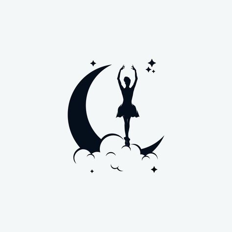 Dance Company Logo, Dance Logo Design, Dance Logos, Boogie Woogie Dance, Moon Logo Design, Dance Logo, Moon Graphic, Moon Logo, Boogie Woogie