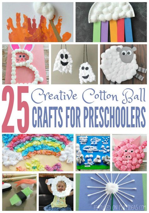 Cotton balls are great for sensory play, and these 25 Creative Cotton Ball Crafts For Preschoolers will give you just enough sensory fun without causing overload. With fun pictures, crafts, and wearables, these crafts will give your preschooler hours of fun and great sensory play! Enjoy! Cotton Ball Crafts, Snail Craft, Yellow Crafts, Indoor Crafts, Cloud Mobile, Tie Dye Crafts, Handprint Craft, Handprint Crafts, Cotton Crafts