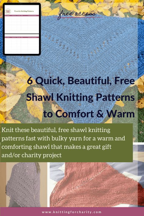 6 Quick, Beautiful, Free Shawl Knitting Patterns to Comfort & Warm Simple Knit Shawl Pattern Free, Easy Shawl Knitting Patterns Free, Free Knitted Shawl Patterns, Knit Shawls And Wraps Patterns Free, Free Shawl Knitting Patterns, Knit Shawls And Wraps, Comfort Shawl, Knit Shawls, Shawl Knitting