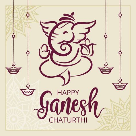 Festive Poster, Ganesh Chaturthi Decoration, Dancing Ganesha, Ganesha Drawing, Culture Festival, Print Design Template, Ganapati Decoration, Ganesh Wallpaper, Hindu Culture