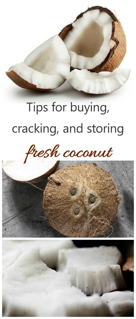 Tips for storing fresh coconut. How to purchase, open and use this tasty fruit #storingcoconut #howtoopencoconuts What To Do With Fresh Coconut, What To Do With Coconut Meat, How To Use Fresh Coconut Meat, Raw Coconut Recipe, Fresh Coconut What To Do With A, How To Open A Coconut, Fresh Coconut Recipe, Coconut Meat Recipes, Open A Coconut