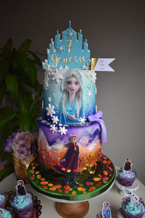 Frozen 2 Birthday Cake, Frozen 2 Cake, Pastel Frozen, Frozen Birthday Party Cake, Frozen Themed Birthday Cake, Cake Frozen, Frozen Birthday Party Decorations, Elsa Birthday Party, Bolo Frozen