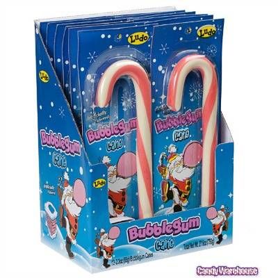 These bubblegum candy canes have a secret: They aren't actually candy canes! Give them a few chews and you'll be blowing bubbles in no time. Get them at candywarehouse.com   - Delish.com Bubblegum Candy, Candy Stash, Giant Candy Cane, Bulk Candy Store, Candy Ideas, Giant Bubbles, Giant Candy, Food Png, Kids Candy