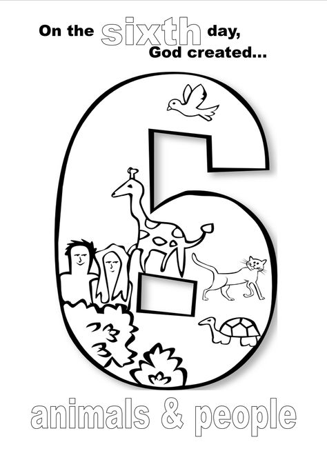 creation day six coloring page Creation Day 6, Creation Coloring Pages, 7 Days Of Creation, Creation Bible, Sunday School Coloring Pages, Bible Story Crafts, Preschool Craft, Days Of Creation, Preschool Bible