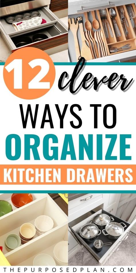 Organize Kitchen Drawers, Kitchen Cabinet Organization Layout, Inside Kitchen Cabinets, Deep Drawer Organization, Kitchen Cupboard Organization, Kitchen Cabinet Organization Ideas, Kitchen Drawer Storage, Utensil Drawer Organization, Modern Drawer