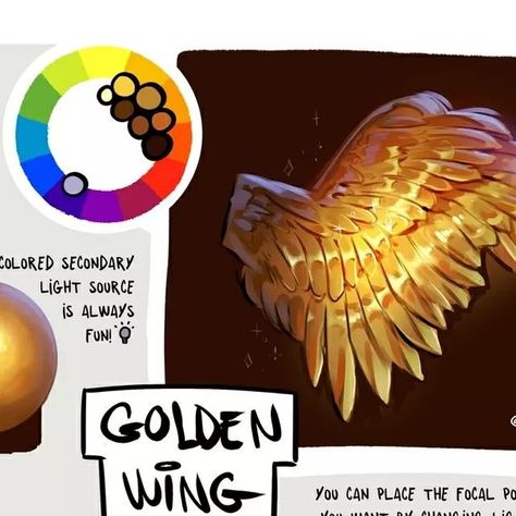 PAINTABLE • Digital Painting Academy on Instagram: "Does a little gold make everything better? 🤔 The angel wing has made the top of our most-loved post list in 2023. Now, what do you think about wings in gold? Should we try other colors too? Holographic, anyone? 😀  You can snatch the collection of our 10 best mini tutorials for free now!  🎁 Just comment "10best," and I'll DM you the PDF  #mydaily5 #digitalartistsoninstagram #digitalartists #drawingprocess #golddrawing #artprocessvideo #drawingprocessvideo #procreatetimelapse #digitalartvideo" Gold Colouring Tutorial, How To Paint Wings Digital, Gold Shading Drawing, How To Color Wings Digital, Gold Digital Painting, Drawing Gold Tutorial, Coloring Gold Digital, How To Color Gold Digital Art, Gold Art Tutorial