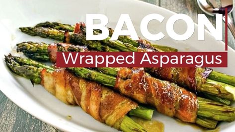 Oven Baked Asparagus, Simple Paleo, Wrapped Asparagus, Pinch Of Yum, Bacon Wrapped Asparagus, Easy Bacon, Baked Asparagus, Appetizers Easy Finger Food, Just A Pinch