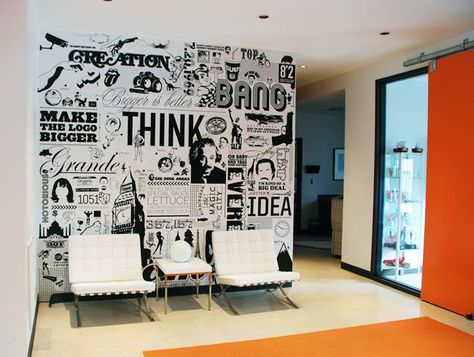 1000+ images about Crazy Cool Office on Pinterest | Offices, Cool ... Office Graphics, Pinterest Living Room, Sofa Santai, Office Mural, Office Wall Design, Wall Graphic, Best Office, Cool Office, Wall Decor Ideas