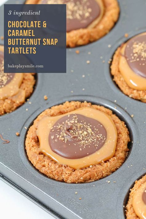 Our classic 3 ingredient Chocolate & Caramel Butternut Snap Tartlets take just 10 minutes to make and taste AMAZING! Caramel Tarts Recipe, Butternut Snap Biscuit Recipes, Morning Tea Ideas, Australian Cookies, Caramel Tarts, Sweet Slices, Chocolate Caramel Tart, Chocolate Tarts, Caramel Dessert Recipes