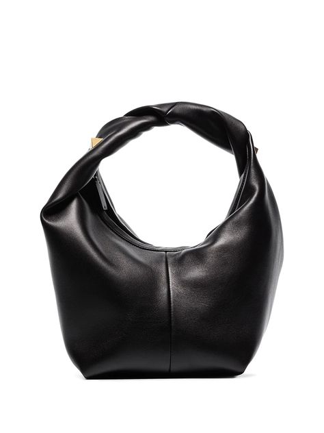 Hobo Style, Valentino Rockstud, Valentino Bags, Leather Hobo Bag, Designer Shoulder Bags, Studded Leather, Small Shoulder Bag, Leather Hobo, Leather Top