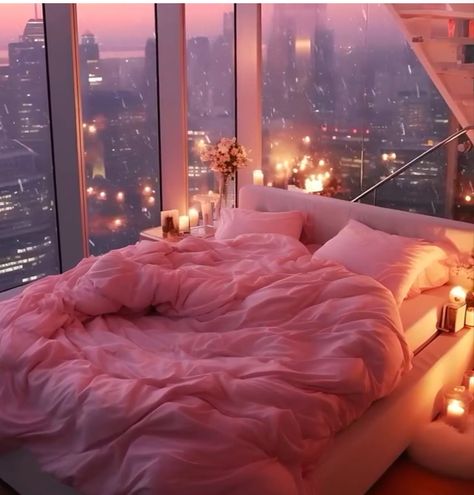 Pink House Aesthetic Interior, Big Fluffy Bed, Cozy Porches, Future Aspirations, Huge Bed, 80s House, Meagan Good, Pink Room Decor, Dream Apartment Decor