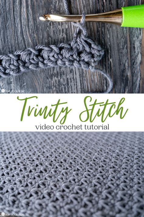 The Trinity Stitch is fun and easy-to-crochet. It gives a great texture that is fun and simple. Let's learn how to crochet it with this crochet tutorial! Broderie Anglaise Fabric, Trinity Stitch, Crochet Geek, Crochet Decrease, Easy Crochet Stitches, Crochet Stitches Video, The Trinity, Crochet Lessons, Single Crochet Stitch