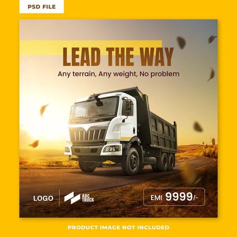 PSD truck poster template | Premium Psd #Freepik #psd Truck Poster Design, Graphic Design Elements, Logo Psd, Technology Icon, Truck Design, Card Banner, Presentation Template Free, Poster Invitation, Create Image