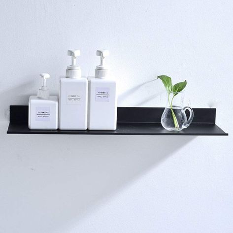 Black Wall Shelves, Aluminum Shelves, Kitchen Wall Shelves, Shower Rack, Black Bathroom Accessories, Bathroom Wall Shelves, Porta Shampoo, Black Shelves, Kitchen Shower