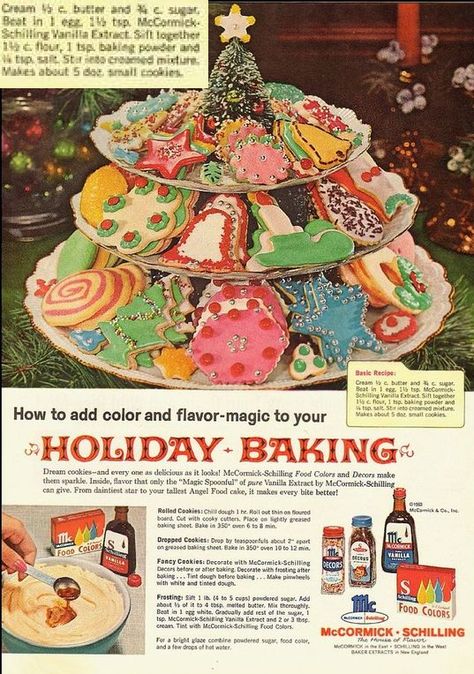 Sixties Christmas Cookie Recipe 1963 Christmas Advertising, 귀여운 음식 그림, Christmas Ad, Baking Cookies, Old Fashioned Christmas, Christmas Past, Christmas Memory, Christmas Goodies, Wrapping Ideas