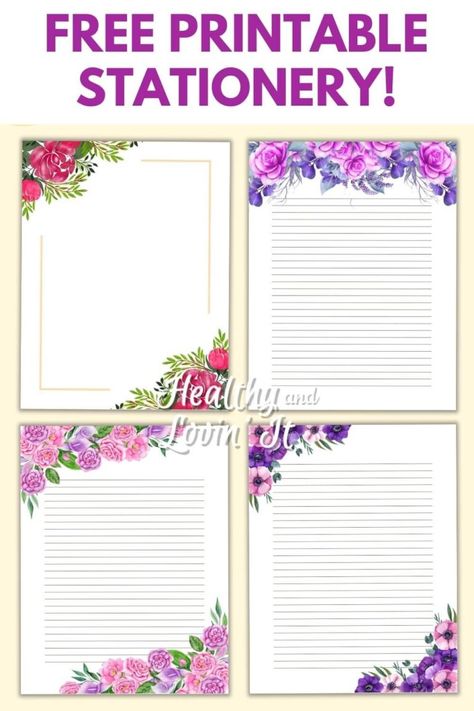 Love flowers? Check out all of these free floral stationery printables! There are many different letter paper printables to choose from. There are many lined paper printables and one unlined. Use these for note paper templates, paper for writing to your pen pals, or for journaling. The watercolor flowers are so pretty-especially the pink and purple ones! Stationary Printable Free, Printable Letter Paper, Free Printable Stationery Paper, Paper Card Design, Spring Stationery, Free Paper Printables, Free Writing Paper, Printable Lined Paper, Pretty Stationery