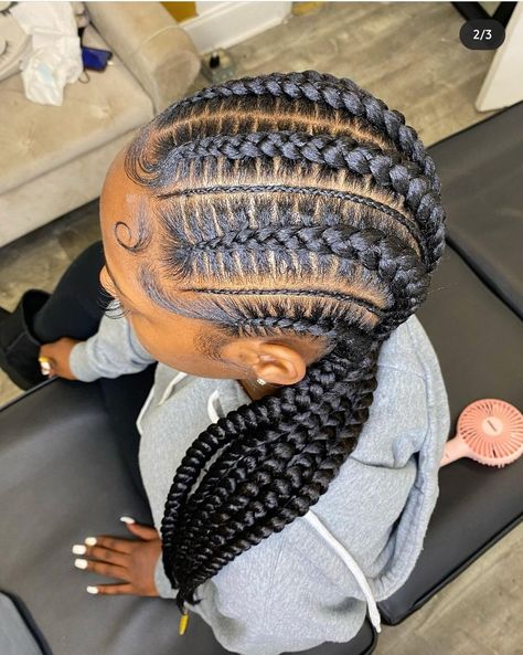 Stitch Cornrows For Black Women, Large Cornrows, Cornrows For Black Women, Feed In Braids Cornrows, Knotless Cornrows, Stitch Cornrows, Birthday Braids, Trending Braids, Wigs Hairstyle