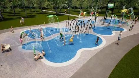 Water Park Ideas, Backyard Water Parks, Toddler Play Area, Summer Of Fun, Spray Park, Pool Porch, Outside Pool, Garden Pond Design, Water Playground