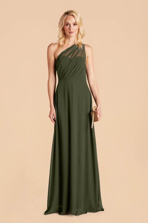 Kira Dress - Olive Forest Green Bridesmaid Dress, Emerald Green Bridesmaid Dress, Forest Green Bridesmaid, Green Chiffon Bridesmaid Dress, Bridesmaid Dresses One Shoulder, Forest Green Bridesmaid Dresses, Olive Bridesmaid Dresses, Forest Green Dress, Emerald Green Bridesmaid Dresses