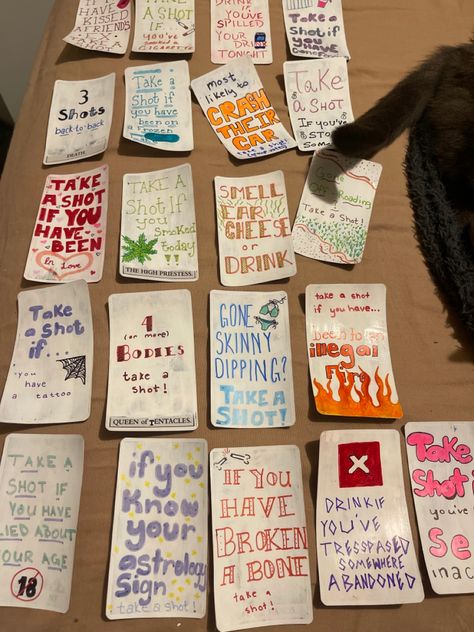 Drinking Diy Games, Homemade Drunk Card Games, Drinking Game Cards Diy, Homemade Drinking Games Cards, Lesbian Game Ideas, Painted Drinking Card Game, Homemade Playing Cards, Cards Drinking Games, Diy Drinking Card Game