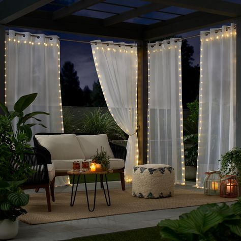 PRICES MAY VARY. Polyester Create a Magical Ambiance: Light up your space with a splash of whimsy and magical fun. The Eclipse Starlight Curtain Lights Panel can be hung as traditional curtain panel on your window, as a room divider and even in your outdoor patio area Curtain String Lights For A Warm Glow: Our sheer voile curtain panel gently filters the light. White lights frame the border of the light curtain panel and are operated through a remote control. The sweet and petite lights cast a w Roman Shades French Doors, Fairy Light Curtain, Pet Sofa Cover, Cordless Roller Shade, Traditional Curtains, Outdoor Curtains For Patio, Porch Curtains, Pergola Curtains, Curtain White