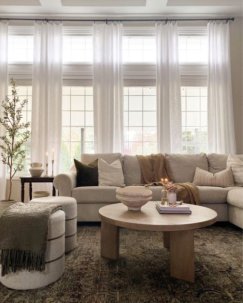 Carnaby Sectional, Jill Higginson, Country Living Room Decor, Gray Sectional Living Room, Brick Living Room, Sectional Living Room, Holiday Living Room, White Sectional, Grey Sectional