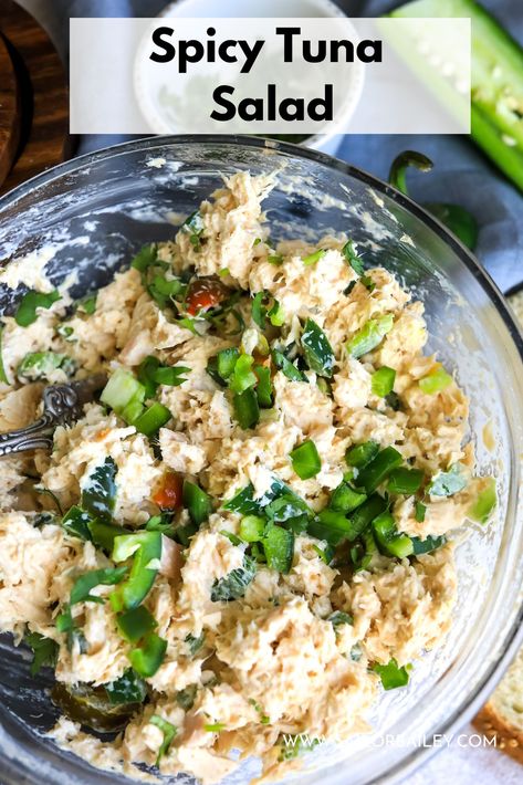 Jalapeño Tuna, High Protein Sandwich, Low Carb Tuna Salad, Spicy Tuna Salad, Protein Sandwich, High Protein Lunch, Healthy Tuna Salad, Easy Healthy Lunch Recipes, Healthy Tuna