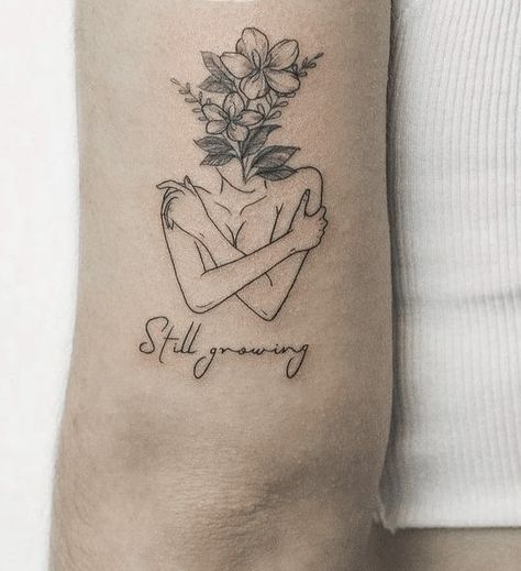 Health Tattoo Ideas, Self-love Tattoo Ideas, Love Tattoo Ideas, Empowerment Tattoo, Empowering Tattoos, Health Tattoo, Self Love Tattoo, Girl Arm Tattoos, Strength Tattoo