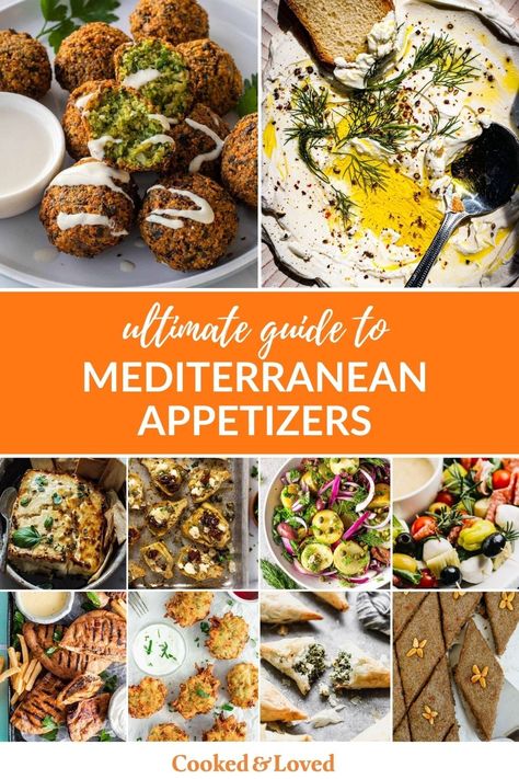 Get ready for a tasty journey with my curated list of the best Mediterranean appetizers! From whipped feta and falafels to Greek salad skewers and grilled seafood, dive into easy and yummy recipes that bring the best of places like Greece, Italy, and Spain right to your kitchen. via @irena_macri Mediterranean Canapes, Mediterranean Buffet Ideas, Mediterranean Appetizer Platter, Mediterranean Recipes Appetizers, Mediterranean Party Food, Mediterranean Buffet, Mediterranean Vegetarian Recipes, Lunch Party Recipes, Vegetarian Canapes