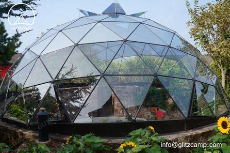 Glass Dome Green House For Growing Plant - Glitzcamp Glamping Tent Hotel -Luxury Lodge Tent- Safari Tents-Eco Dome House For Tent Resort Simple Greenhouse, Geodesic Dome Greenhouse, Aquaponics Kit, Dome Greenhouse, Dome Home, Backyard Greenhouse, Safari Tent, Easy Backyard, Greenhouse Plans