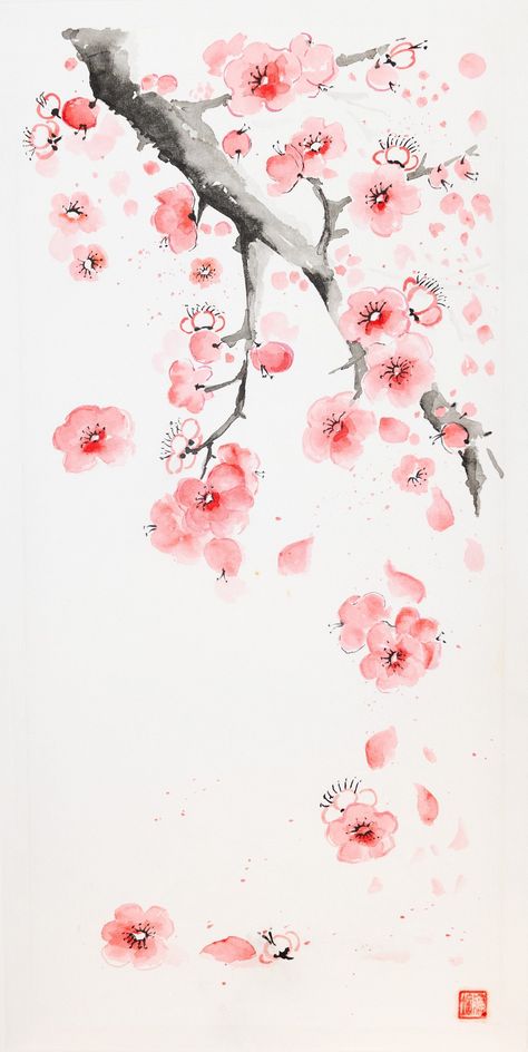 Excited to share the Latest addition to my #etsy shop: Sakura. Cherry blossoms. Japanese/Chinese traditional painting. https://etsy.me/3r0MItb #pink #white #unframed #office #minimalist #flowers #vertical #impressionist #paper Sakura Painting, Pop Art Marilyn, Cherry Blossom Watercolor, Cherry Blossoms Illustration, Cherry Blossom Wallpaper, Cherry Blossom Painting, Sakura Art, Japanese Watercolor, Japanese Sakura