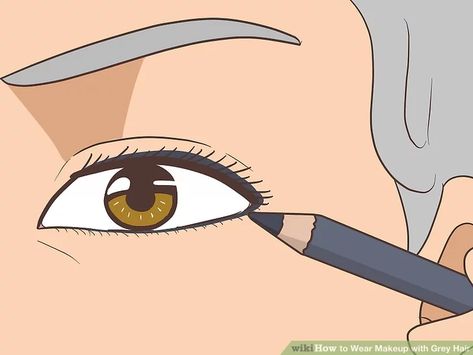 How to Wear Makeup with Grey Hair: 10 Steps (with Pictures) Best Colors To Wear With Gray Hair, Makeup For Grey Hair, Gray Hair Makeup, Grey Hair Eyebrows, Makeup For Gray Hair, Grey And Silver Hair, Changing Hair Color, Grey Hair And Makeup, Grey Hair And Glasses