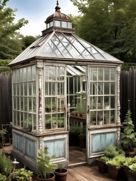 29 Enchanting Victorian Greenhouses for Your Backyard Haven - Peak Patio Life Greenhouse Victorian, Victorian Backyard, Easy Outdoor Projects, Dream Greenhouse, Backyard Diy Ideas, Victorian Conservatory, Window Greenhouse, Rose Arch, Victorian Greenhouse