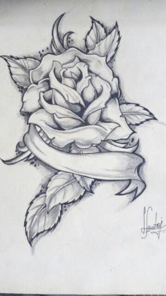 TIGHTNESS AND SECURE Rip Drawing Ideas, Trad Rose, Old Drawings, Rose Drawing Tattoo, Kunst Tattoos, Chicano Drawings, Sketch Tattoo Design, Rose Tattoo Design, Art Drawings Sketches Pencil