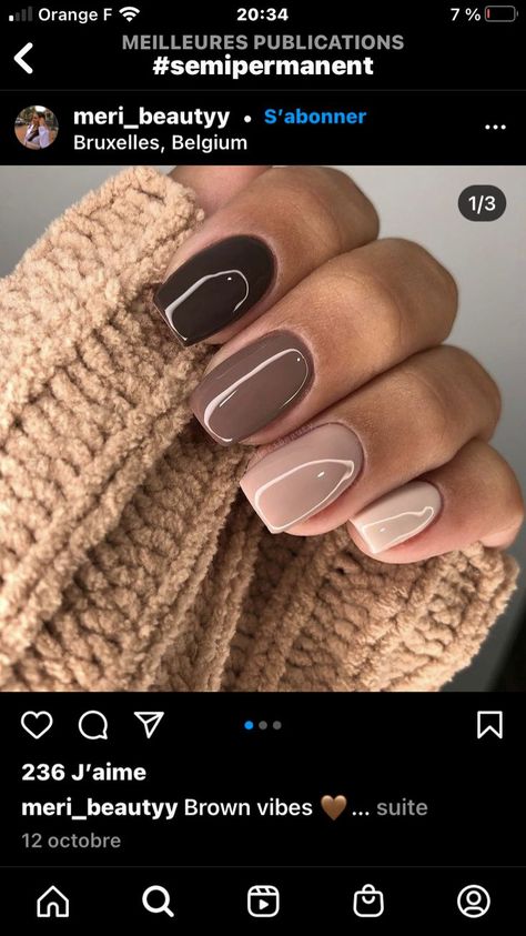 Gelový Lak, Multicolored Nails, Unghie Sfumate, Fall Gel Nails, Valentine Nails, Cute Gel Nails, Colorful Nail Designs, Neutral Nails, Short Hairstyle