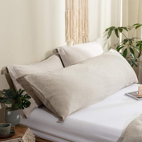 Amazon.com: Simple&Opulence Body Pillow Cover 20" x 54",100% Pure Linen, Ultra Soft and Breatherable, Body Pillowcase with Envelope Closure for Adults(White) : Home & Kitchen Body Pillow Cover, Linen Duvet Cover, Body Pillow Covers, Down Comforter, Linen Sheets, Linen Duvet Covers, Linen Duvet, Body Pillow, Cozy Bed